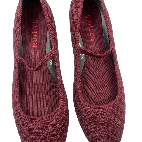 Rothy's Women's Checkered Maroon Flats - Picture 6 of 9